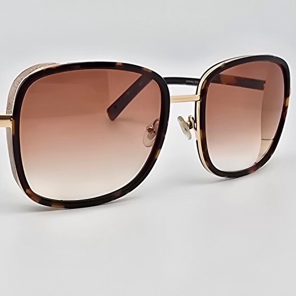 Jimmy Choo Elva/S J7G/JD Tortoise Gold Sunglasses FRAME ONLY w/ Case Italy 54mm main image 15